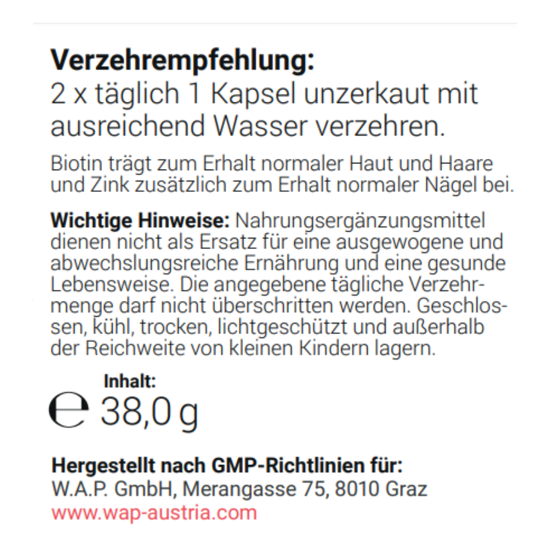 BIOTIN & PERLHIRSE: VIENNA'S GLÄNZENDES HAAR (60 Stk.) Glanz & Fülle